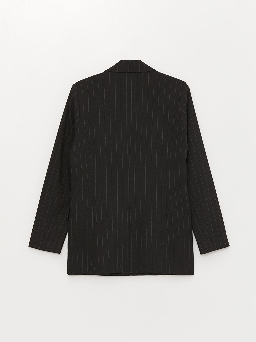 Siyah Çizgili Uzun Kollu Kadın Blazer Ceket-6