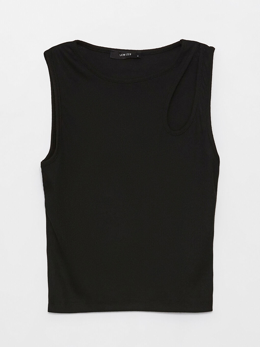 Crew Neck Window Detailed Crop Women's Tank Top-5