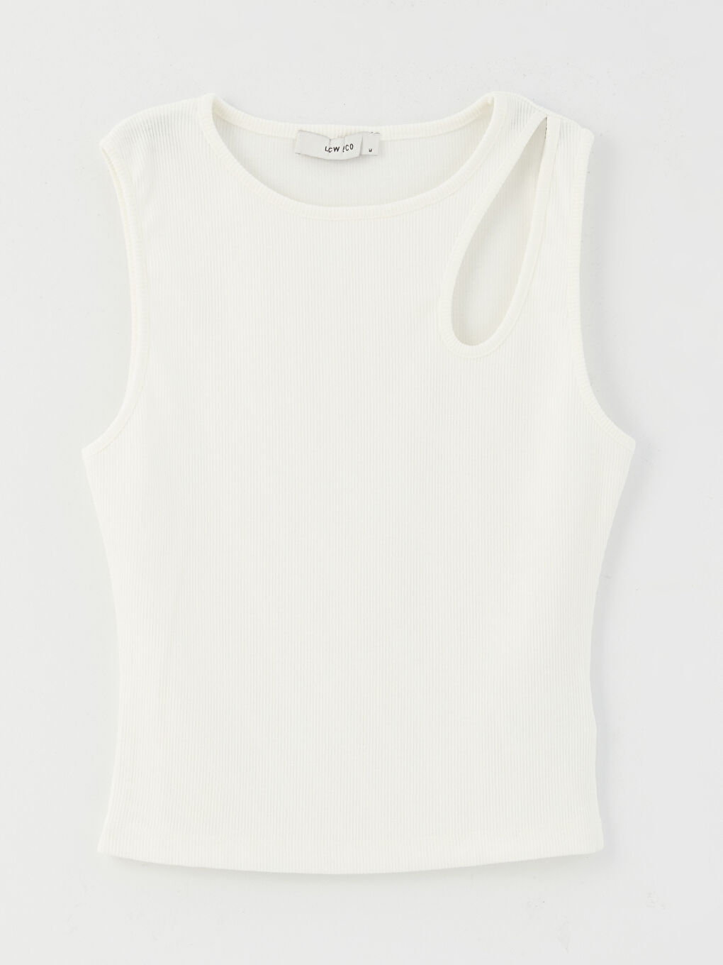 LCW ECO Crew Neck Window Detailed Crop Women's Tank Top -S3H610Z8-FDU