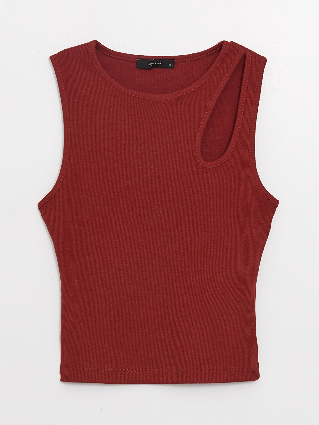 Crew Neck Window Detailed Crop Women's Tank Top-5
