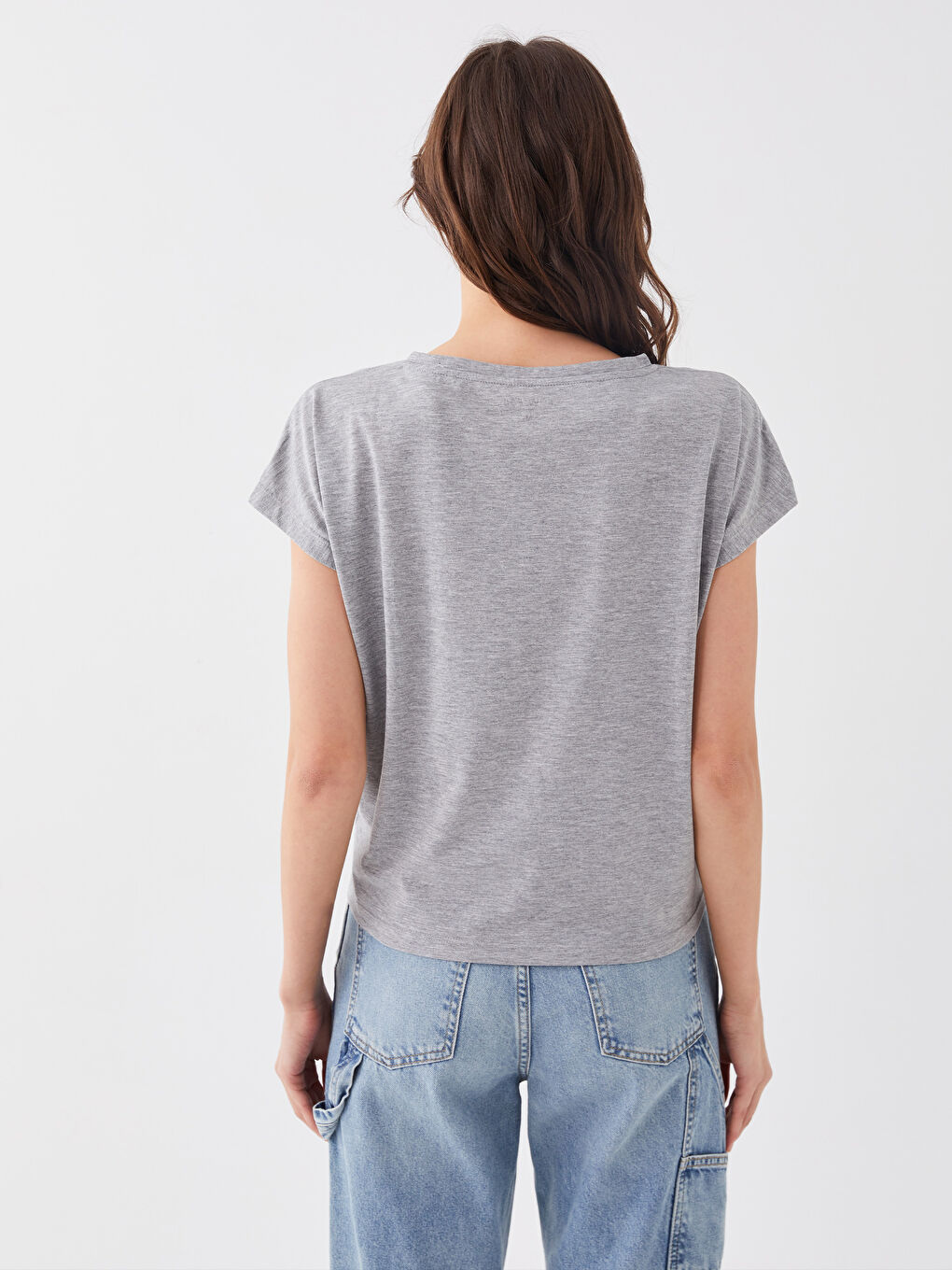 Crew Neck Plain Short Sleeve Women's T-Shirt -S3H611Z8-CT3