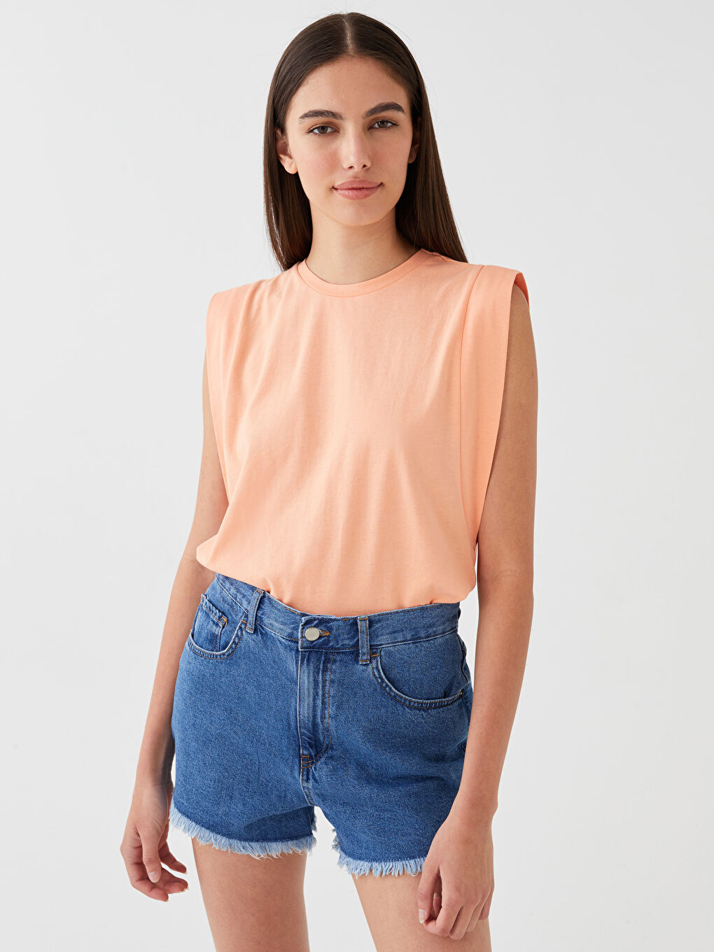 Mercan Kadın Bisiklet Yaka Düz Atlet-1