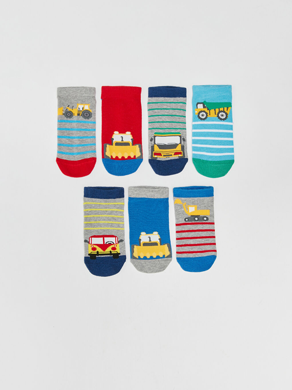 Karışık Desenli Erkek Çocuk Patik Çorap 7'li