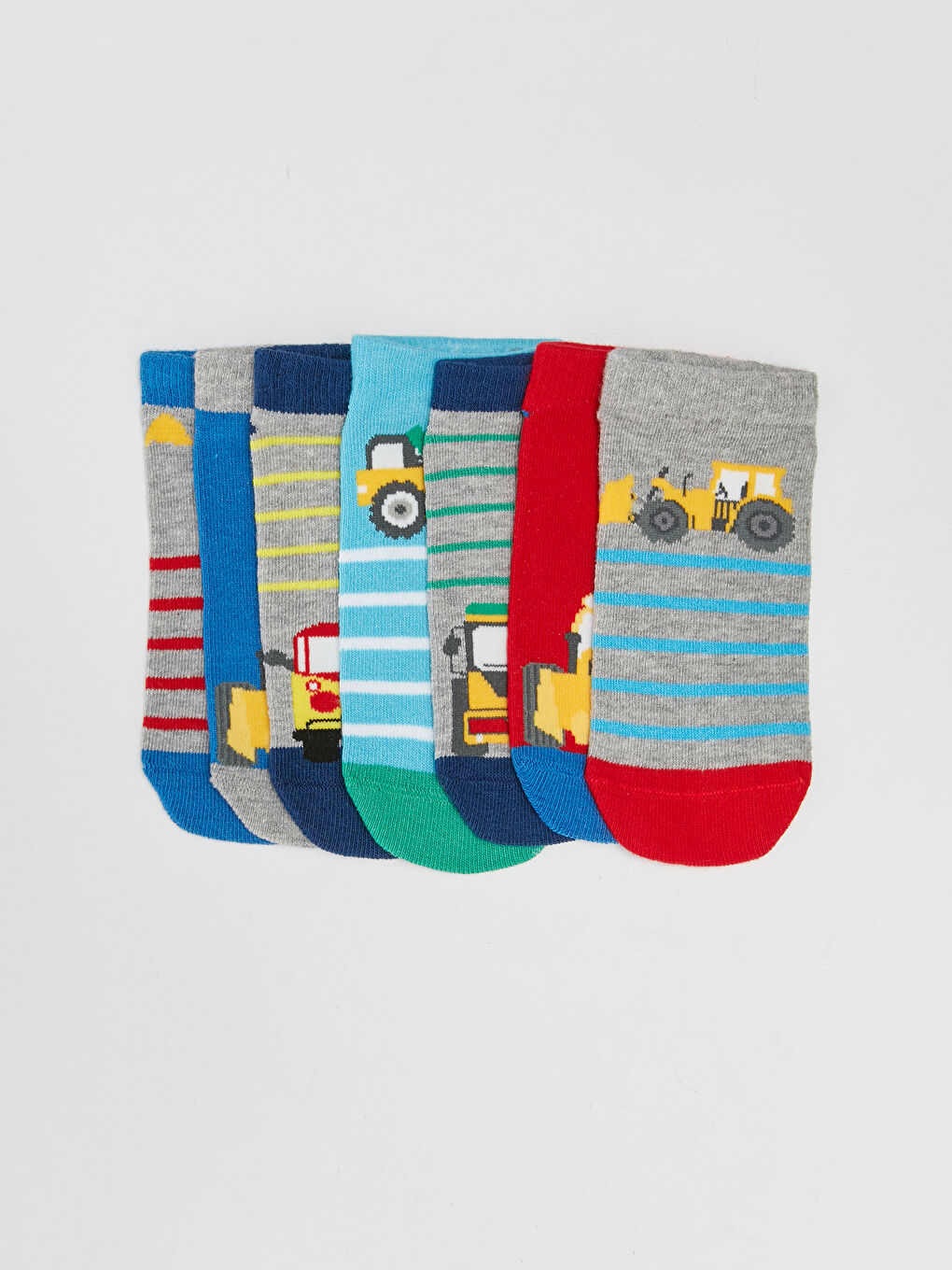 Karışık Desenli Erkek Çocuk Patik Çorap 7'li-1