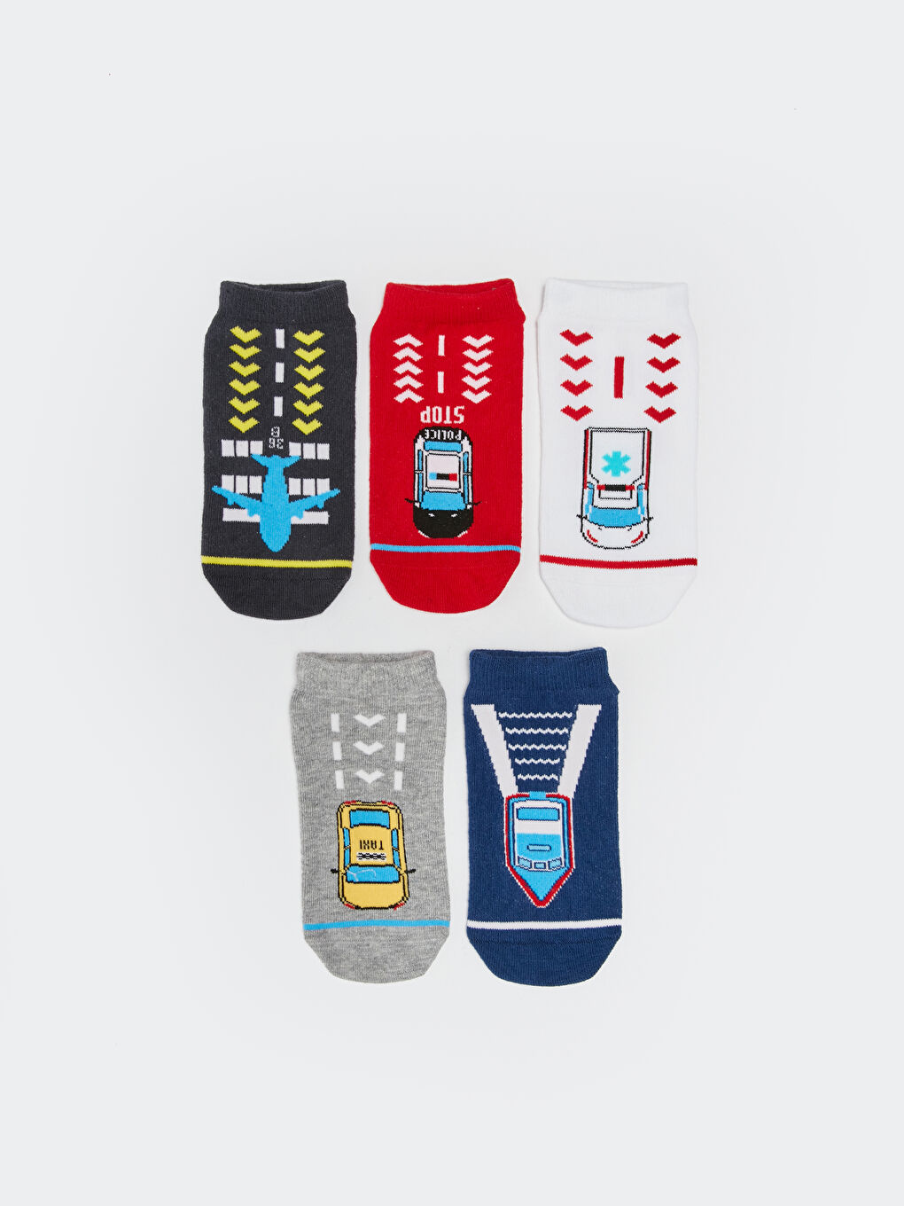 Узорчатые короткие носки для мальчиков, комплект из 5 штук