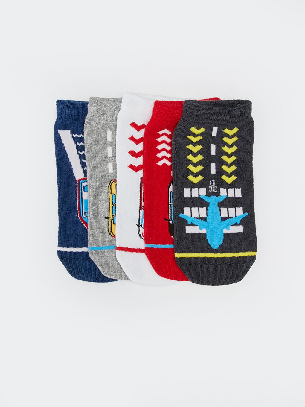 Узорчатые короткие носки для мальчиков, комплект из 5 штук-1