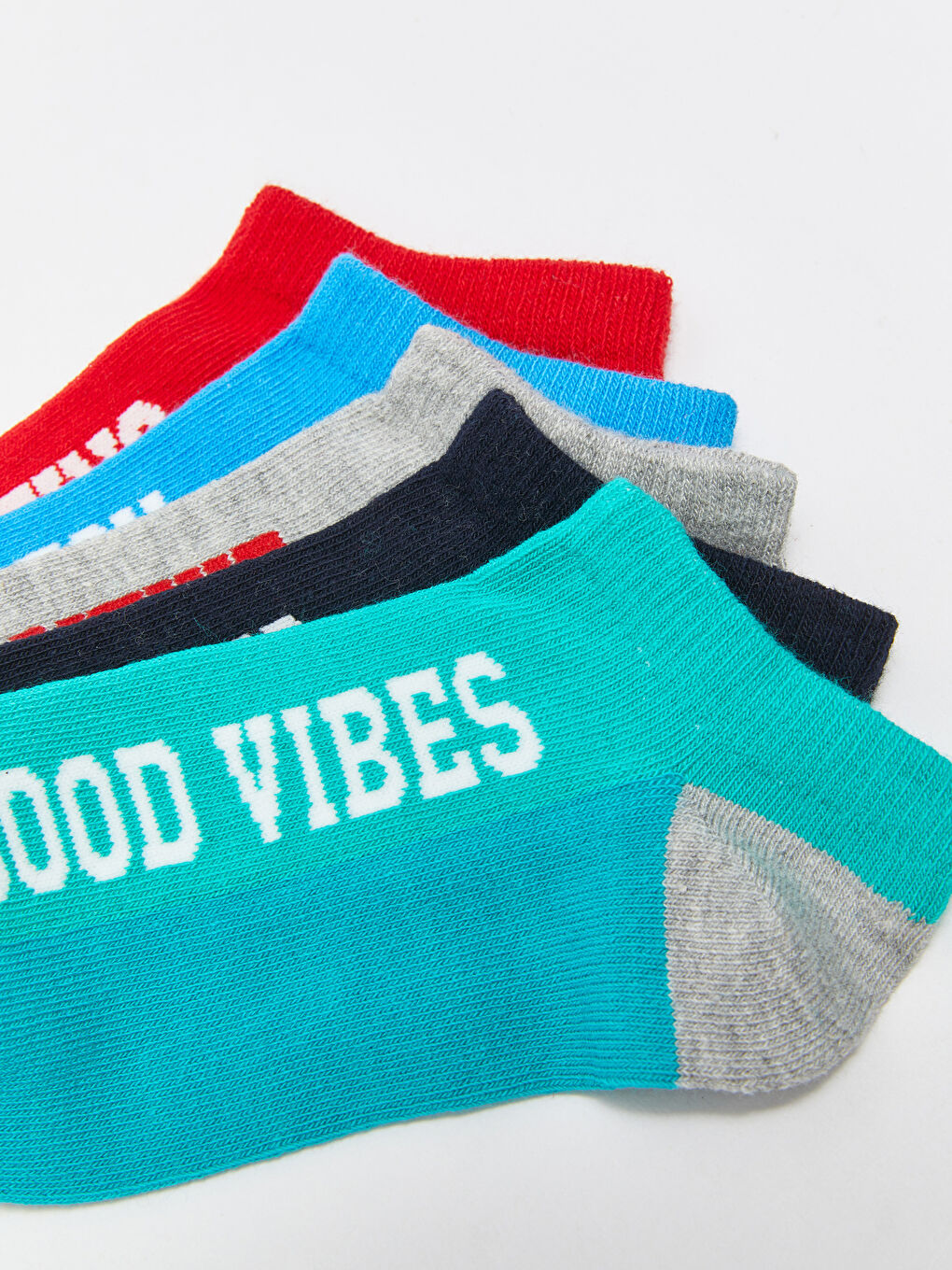 Karışık Renk Bloklu Erkek Çocuk Patik Çorap 5'li-2