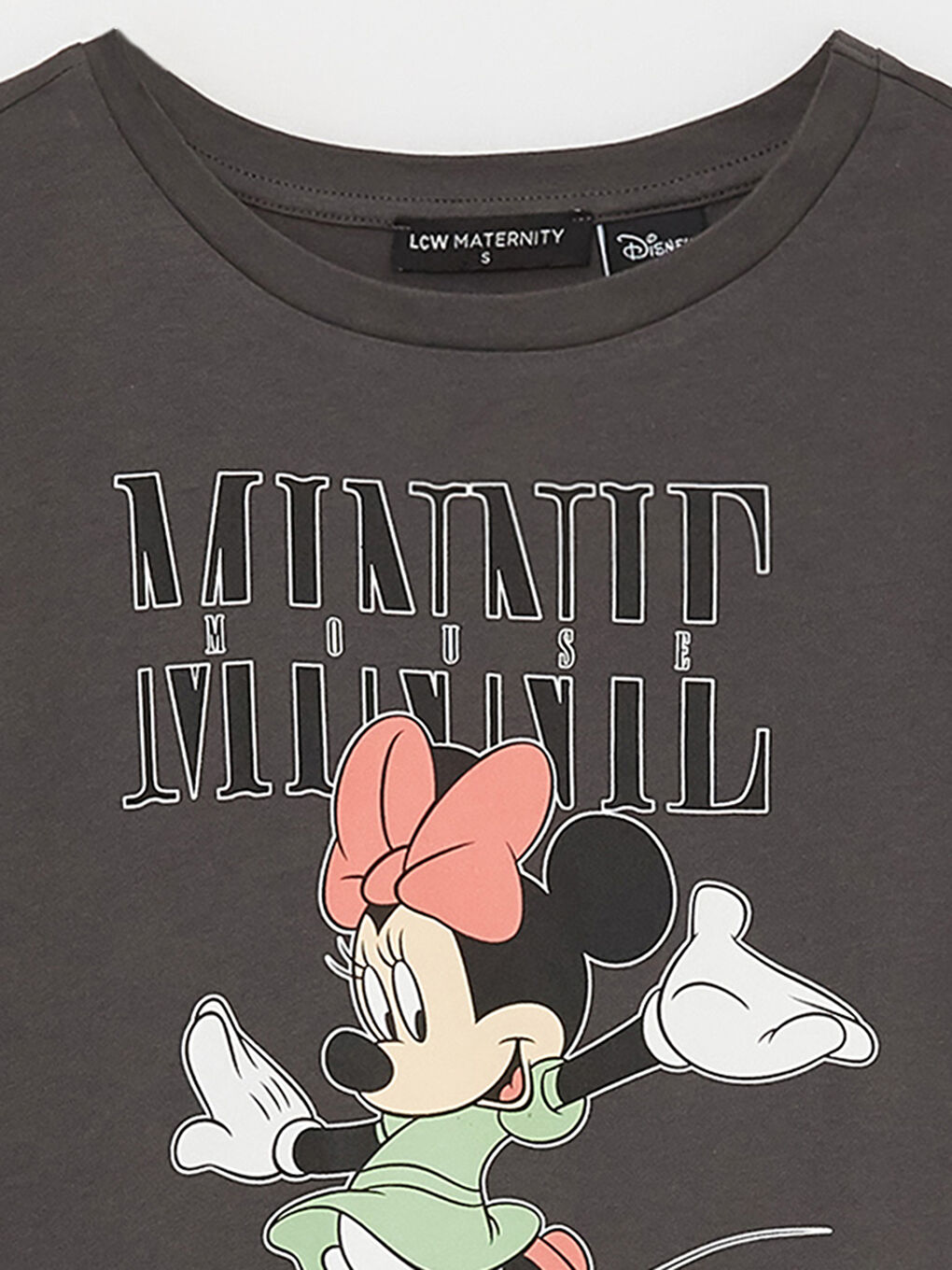 Crew Neck Minnie Mouse Printed Short Sleeve Maternity T-shirt -S3H687Z8-HLC