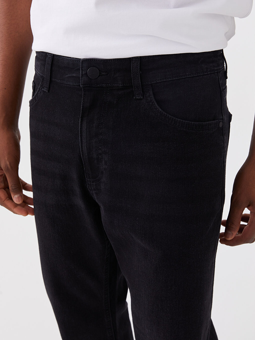 Siyah 790 Rahat Kalıp Erkek Jean Pantolon-4