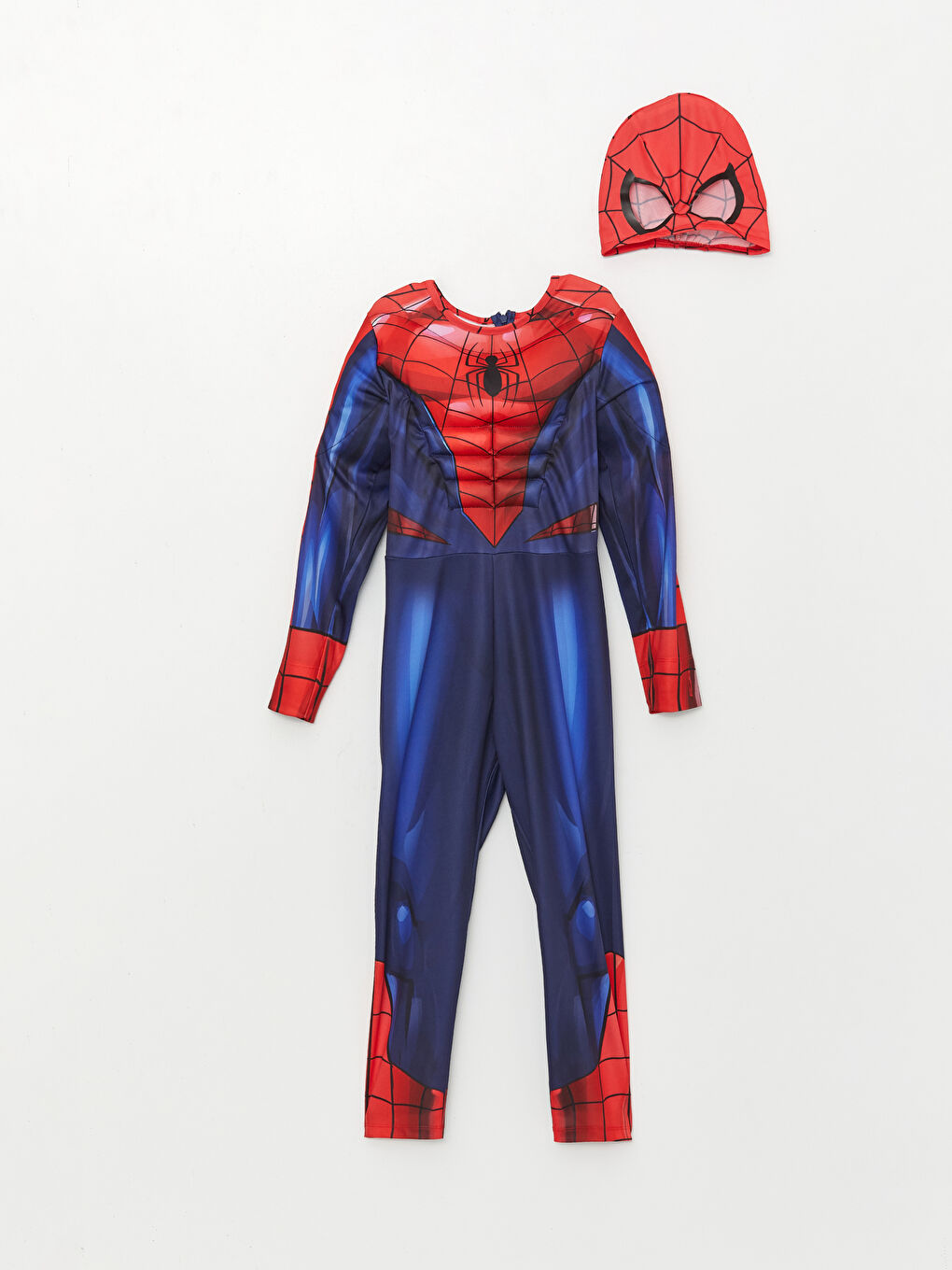 Kırmızı Bisiklet Yaka Spiderman Baskılı Uzun Kollu Erkek Çocuk Kostüm