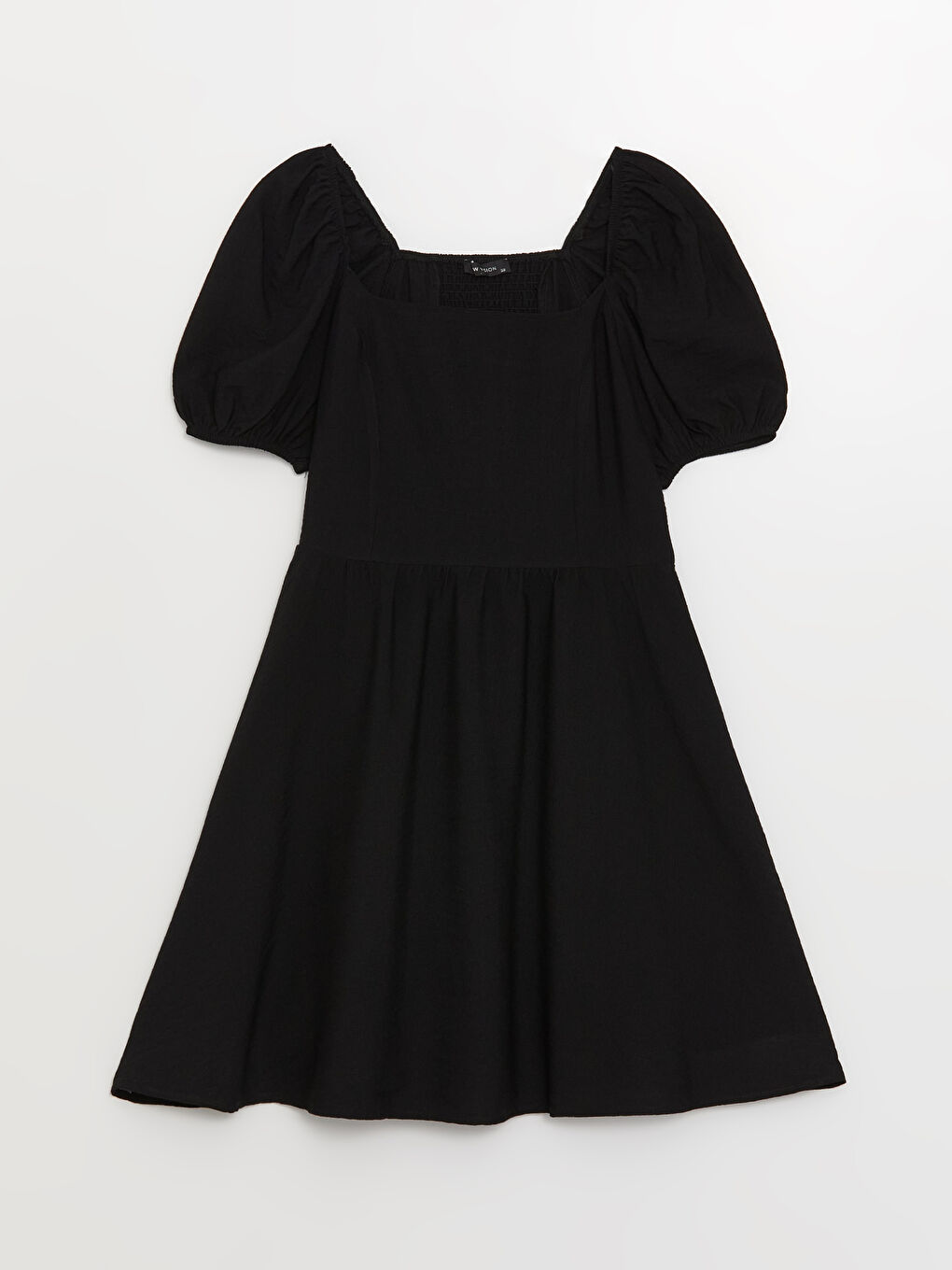 Square Neck Straight Short Sleeve Linen Look Women's Dress -S3H746Z8-CVL