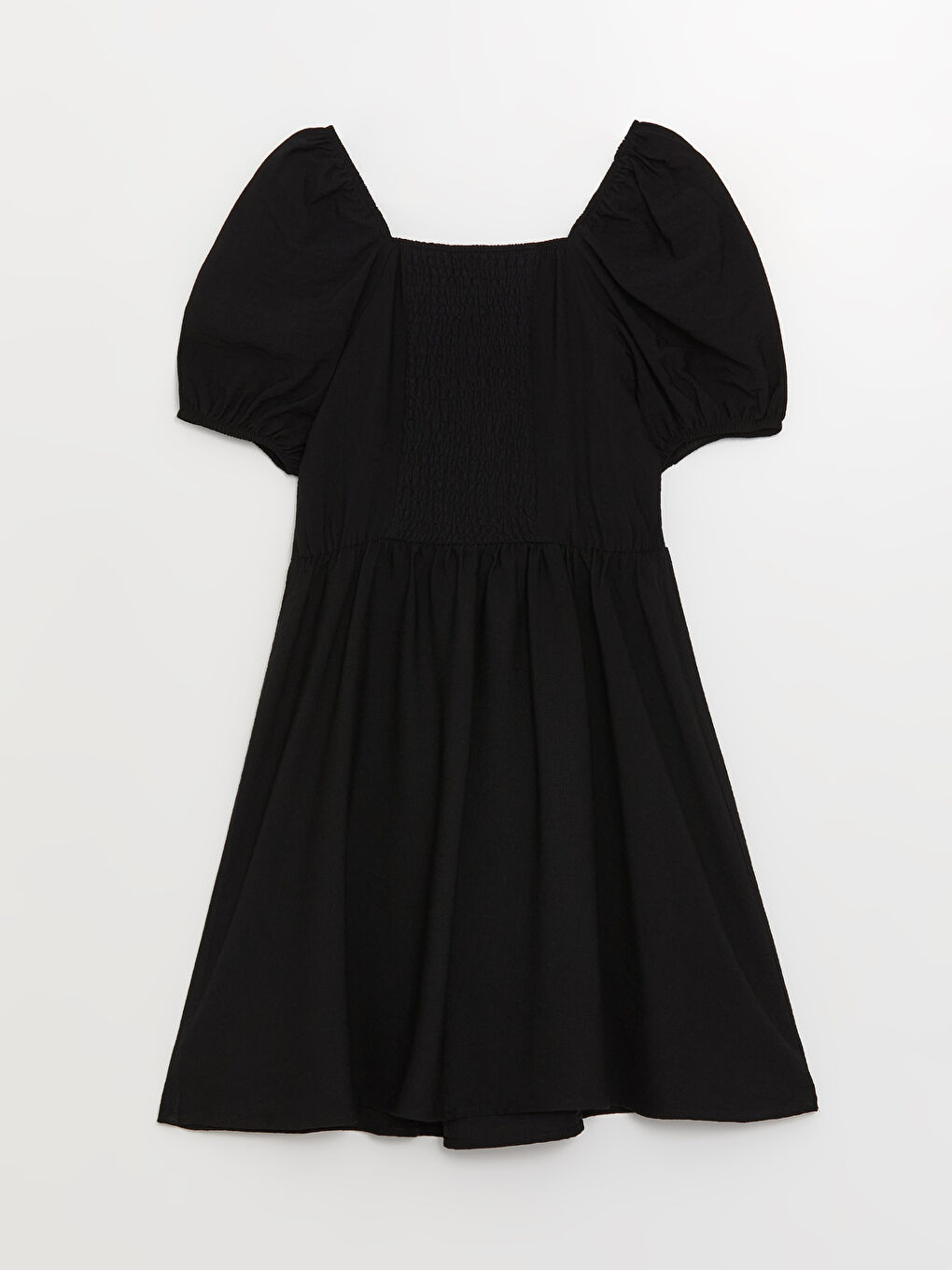 Square Neck Straight Short Sleeve Linen Look Women's Dress -S3H746Z8-CVL
