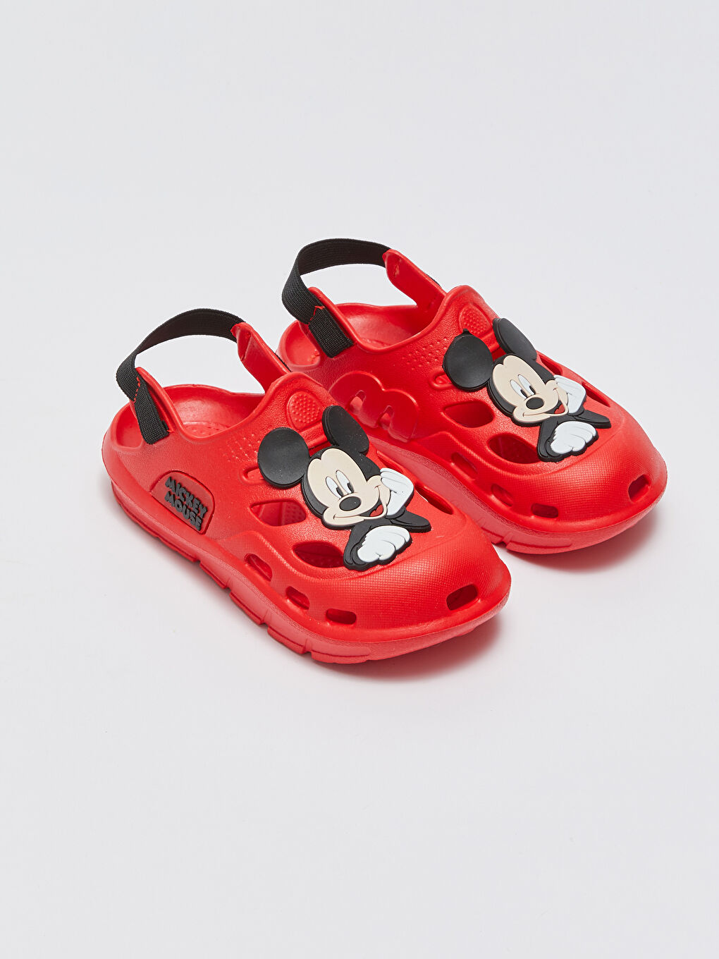 Kırmızı Mickey Mouse Baskılı Erkek Bebek Plaj Sandaleti