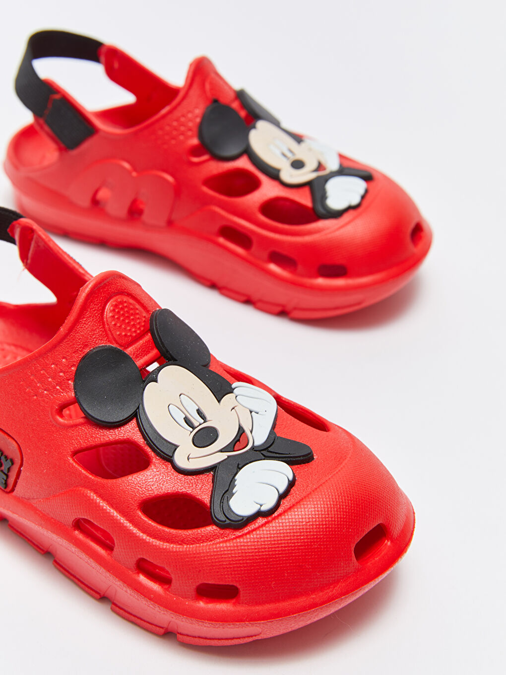Kırmızı Mickey Mouse Baskılı Erkek Bebek Plaj Sandaleti-4