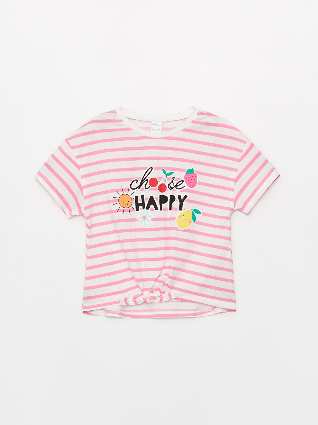 Crew Neck Printed Baby Girls' T-Shirt -S3H760Z1-LHK