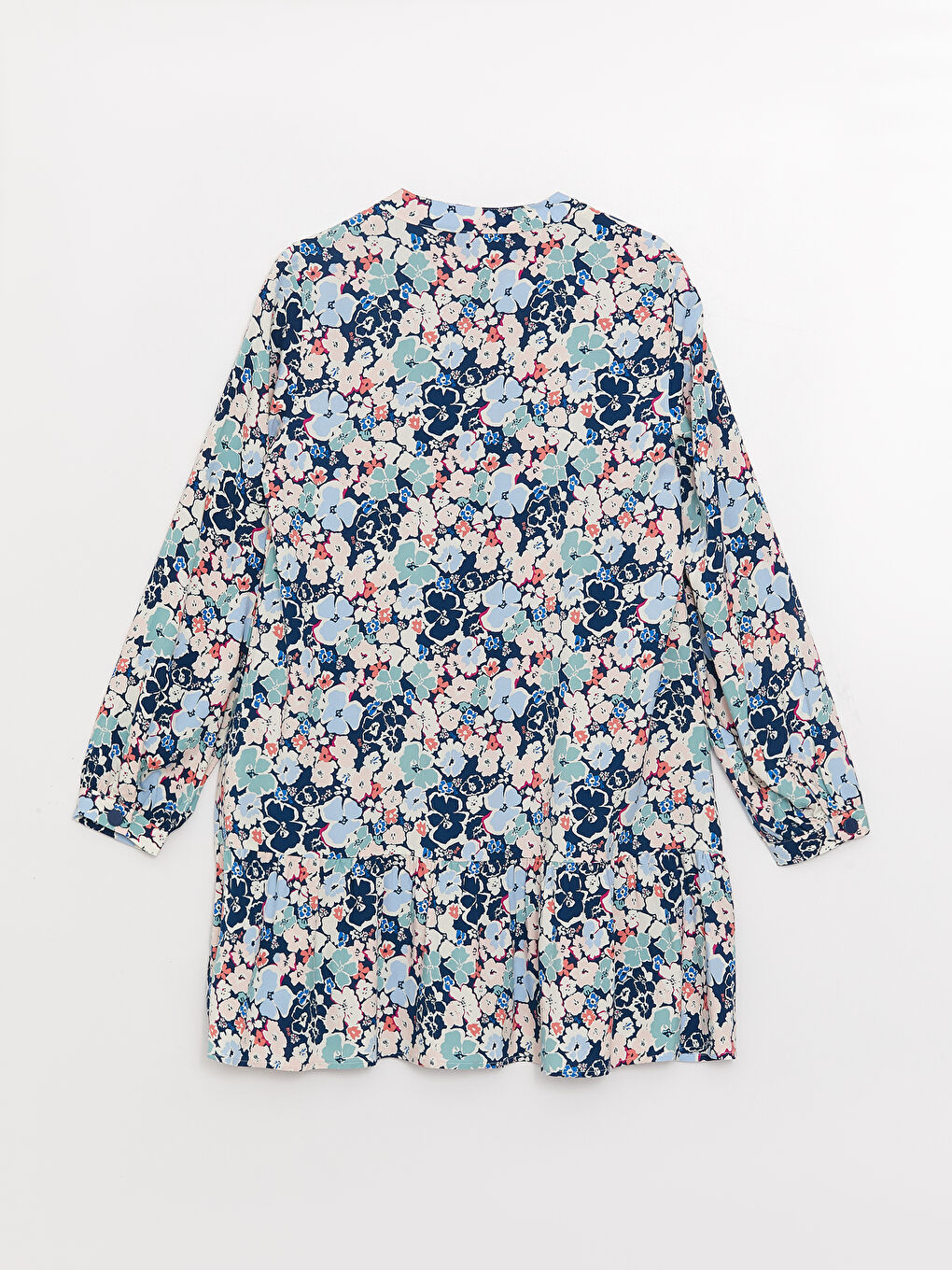 Grandad Collar Floral Long Sleeve Women's Tunic-6