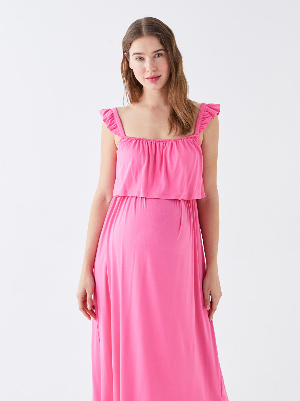 U Neck Straight Strap Maternity Dress -S3H781Z8-R0J