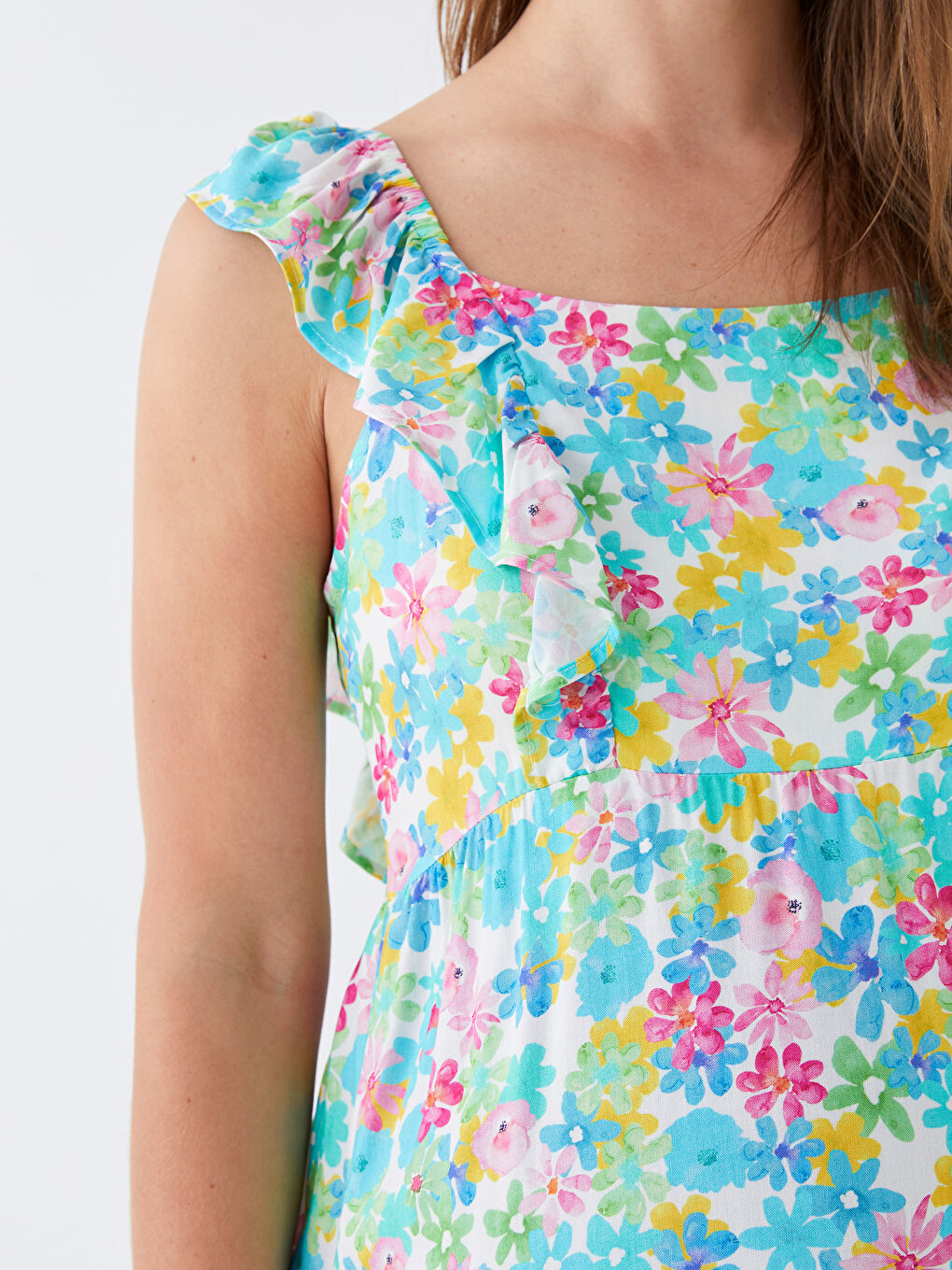 LCWAIKIKI Maternity U Neck Floral Maternity Dress -S3H782Z8-LU0