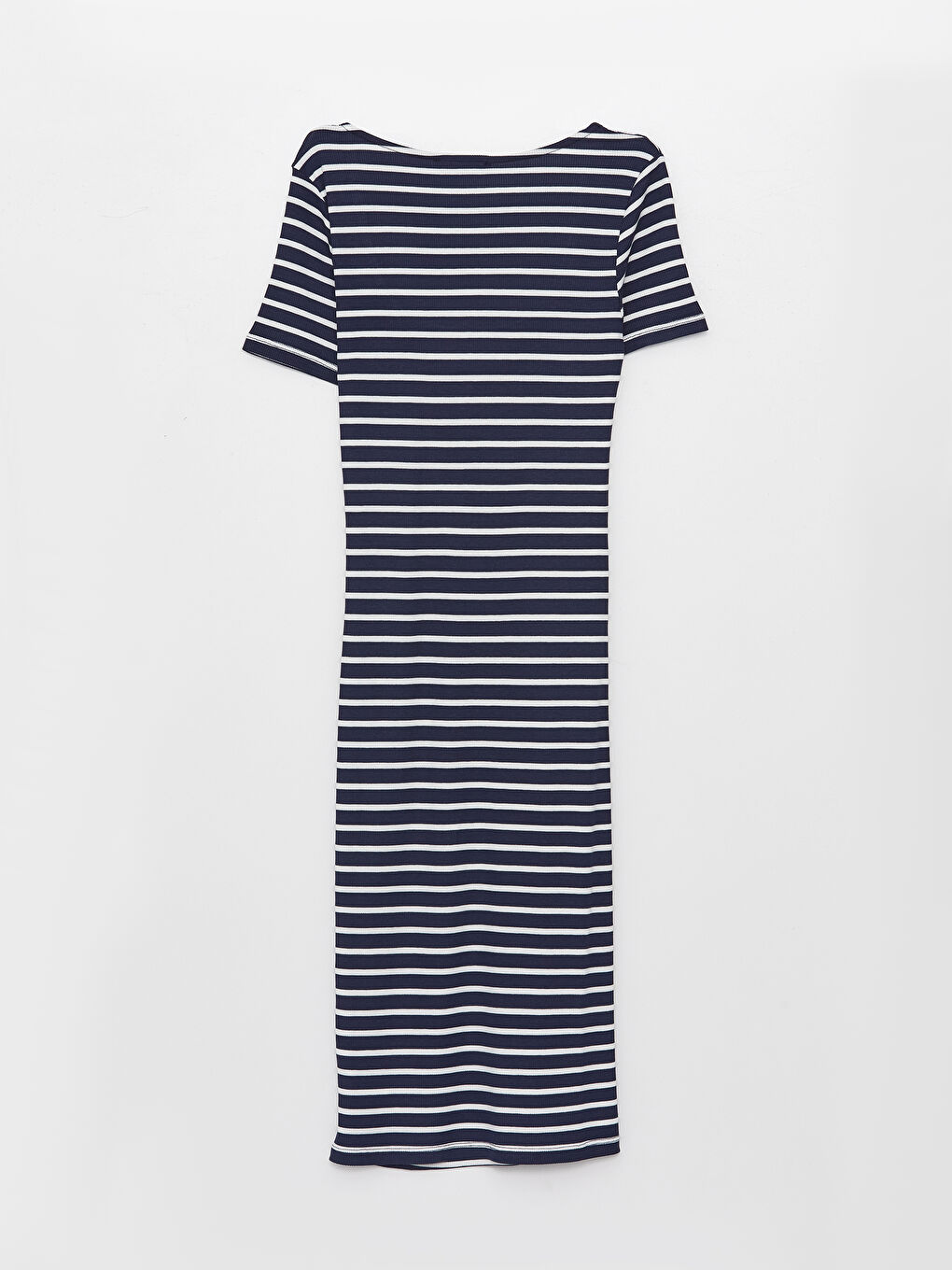 U-Neck Striped Short Sleeve Maternity Bodycon Dress -S3H794Z8-LGS
