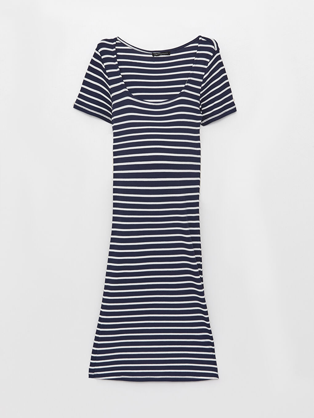 U-Neck Striped Short Sleeve Maternity Bodycon Dress -S3H794Z8-LGS
