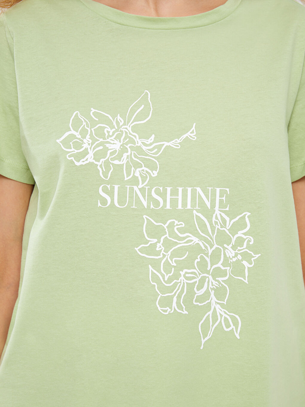 Crew Neck Printed Short Sleeve Women's T-Shirt-2
