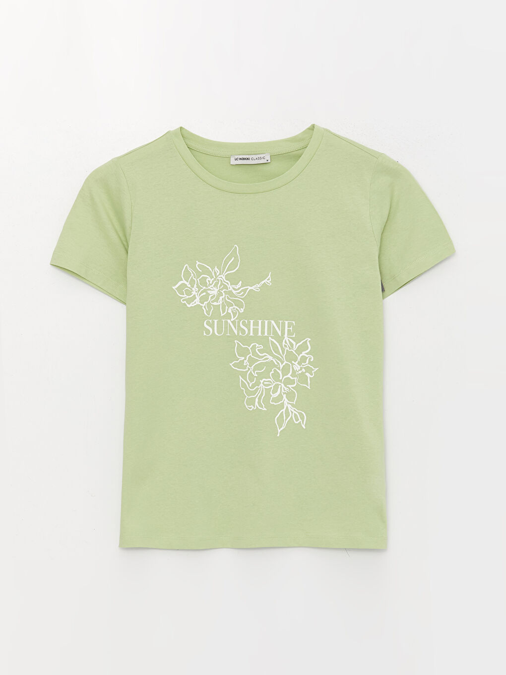 Crew Neck Printed Short Sleeve Women's T-Shirt-5