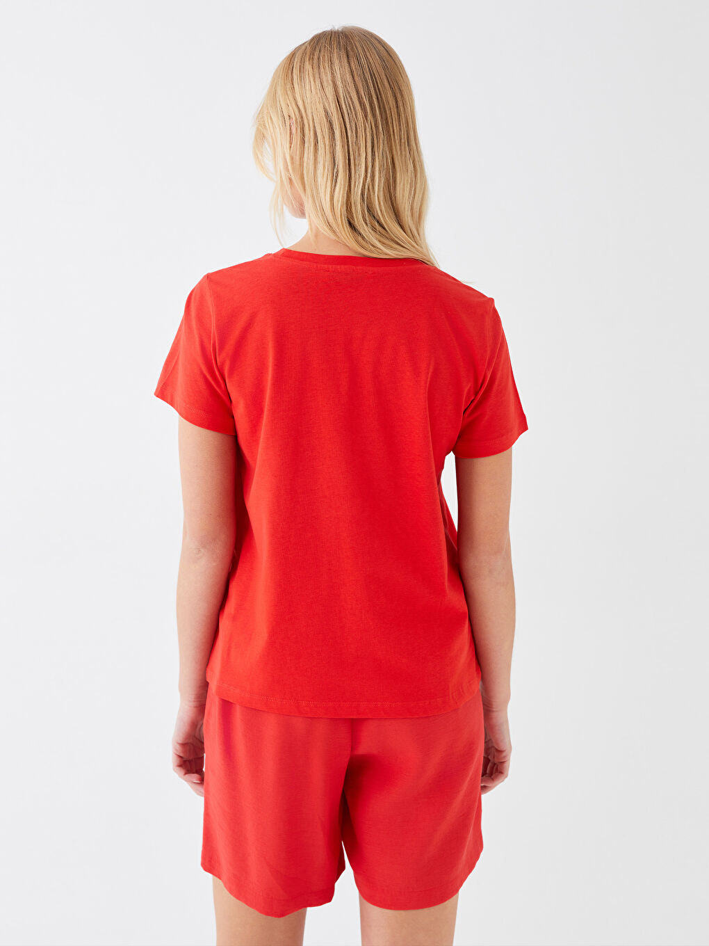 Crew Neck Printed Short Sleeve Women's T-Shirt-4