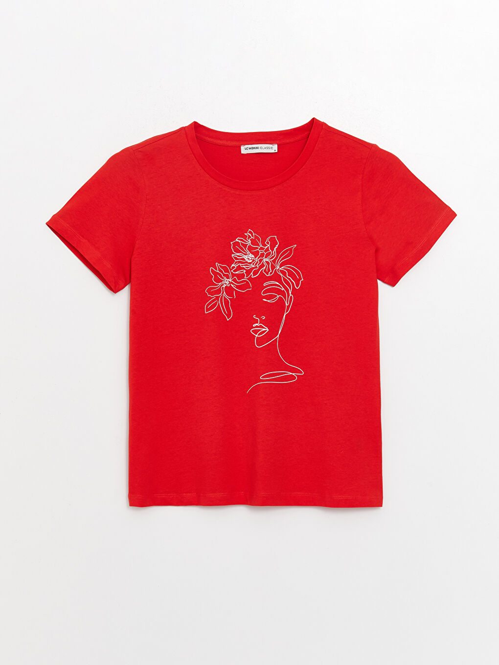 Crew Neck Printed Short Sleeve Women's T-Shirt-5