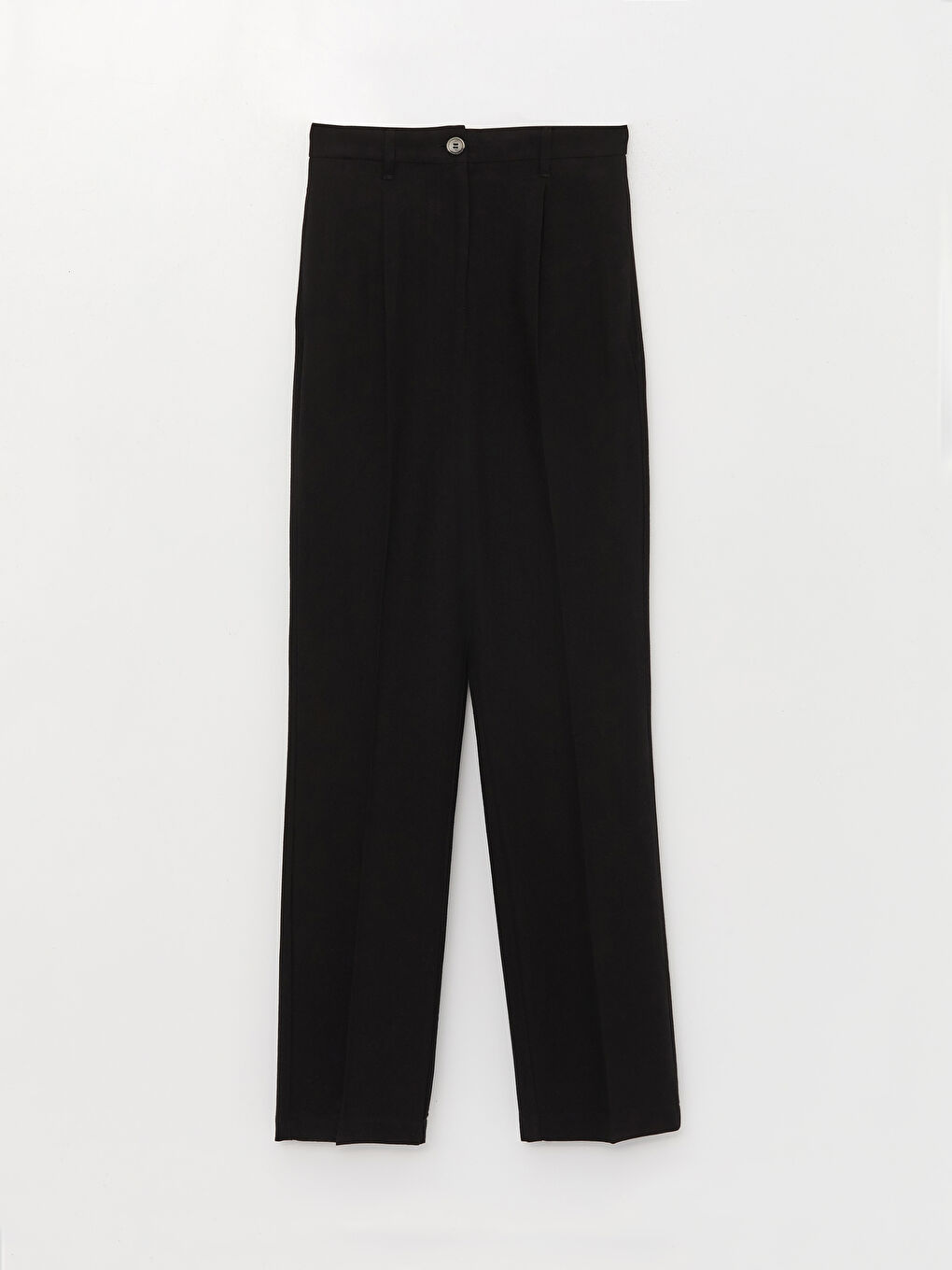 High Waist Comfortable Fit Straight Linen Blend Women's Trousers-5