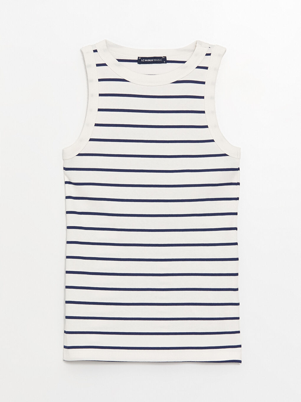 Lacivert Bisiklet Yaka Çizgili Kadın Atlet-5