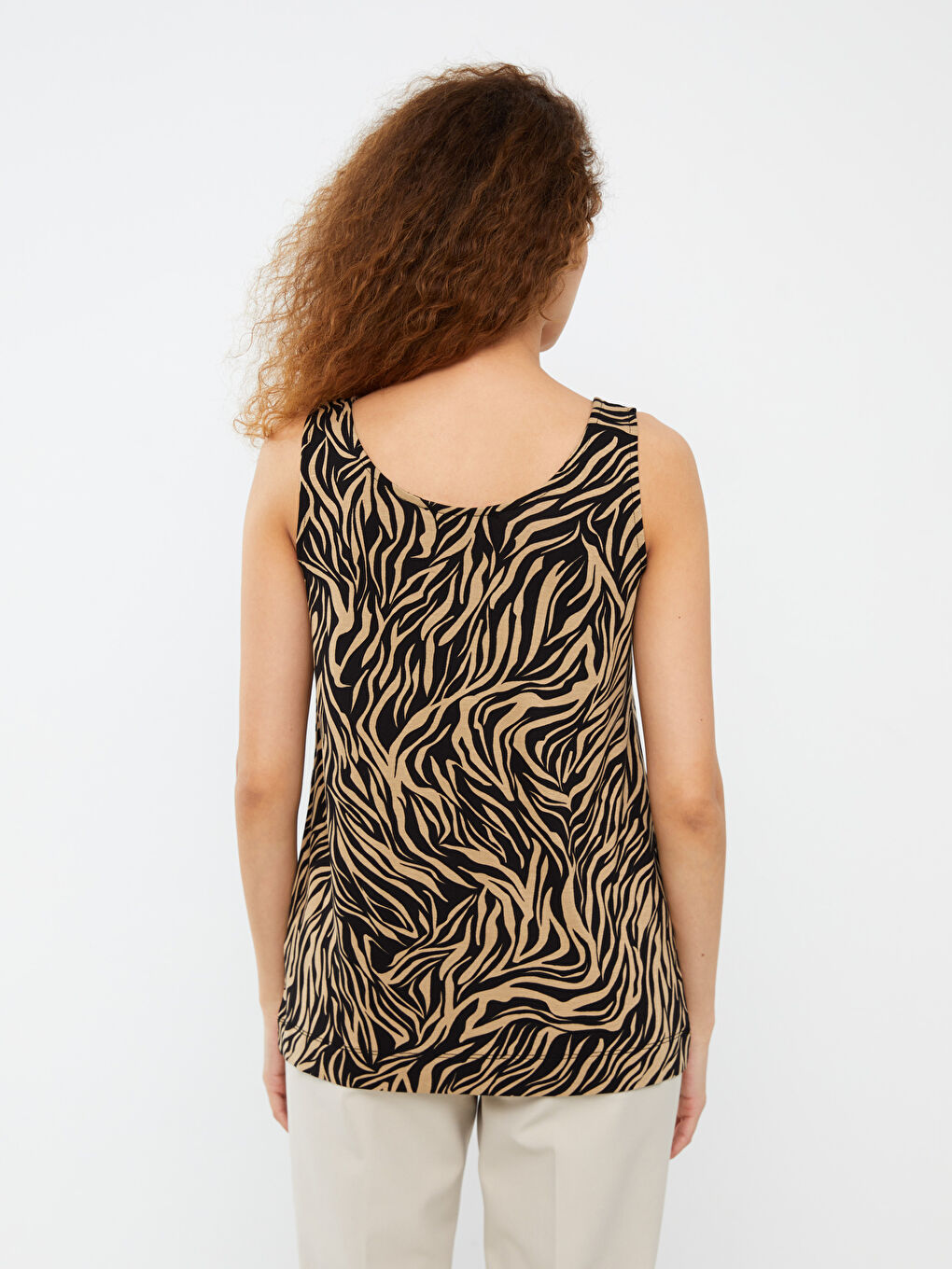 U Neck Patterned Women's Tank Top-9