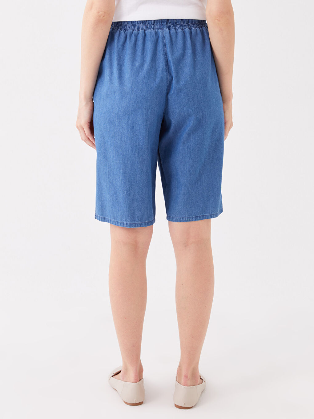 Elastic Waist Standard Fit Women's Jean Shorts -S3H835Z8-315