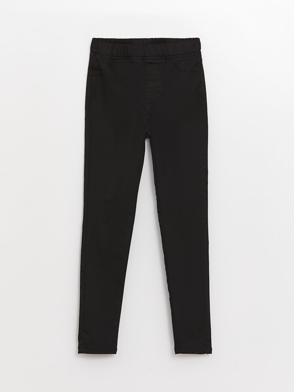 Siyah Beli Lastikli Slim Fit Kız Çocuk Pantolon