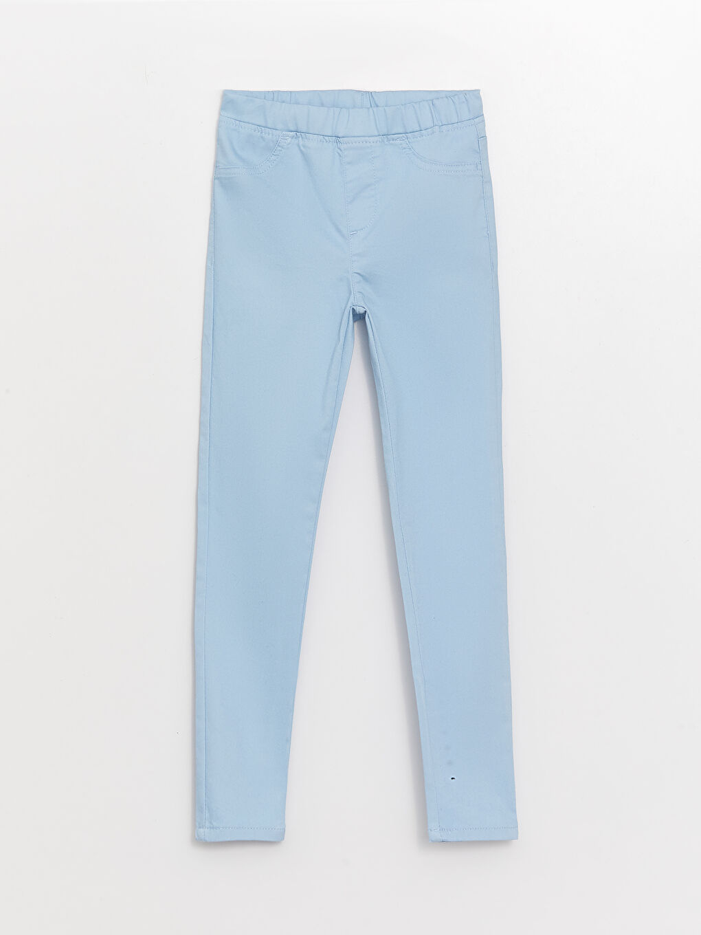 Mavi Beli Lastikli Slim Fit Kız Çocuk Pantolon