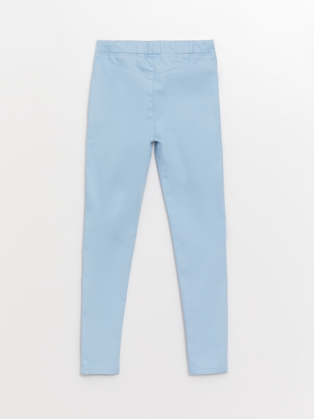 Mavi Beli Lastikli Slim Fit Kız Çocuk Pantolon-1