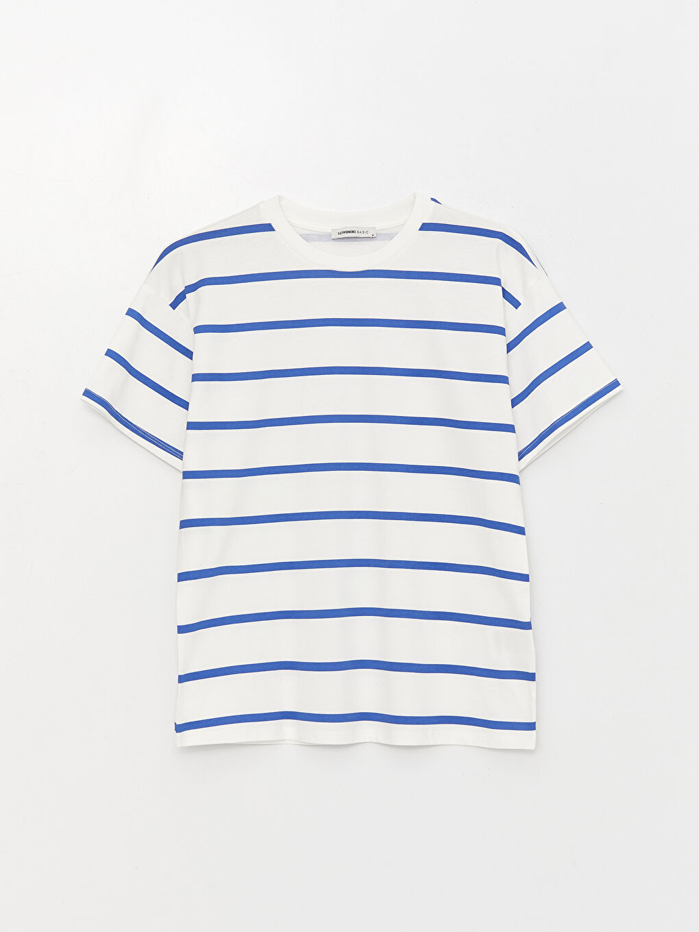 Crew Neck Striped Short Sleeve Women's T-Shirt-5