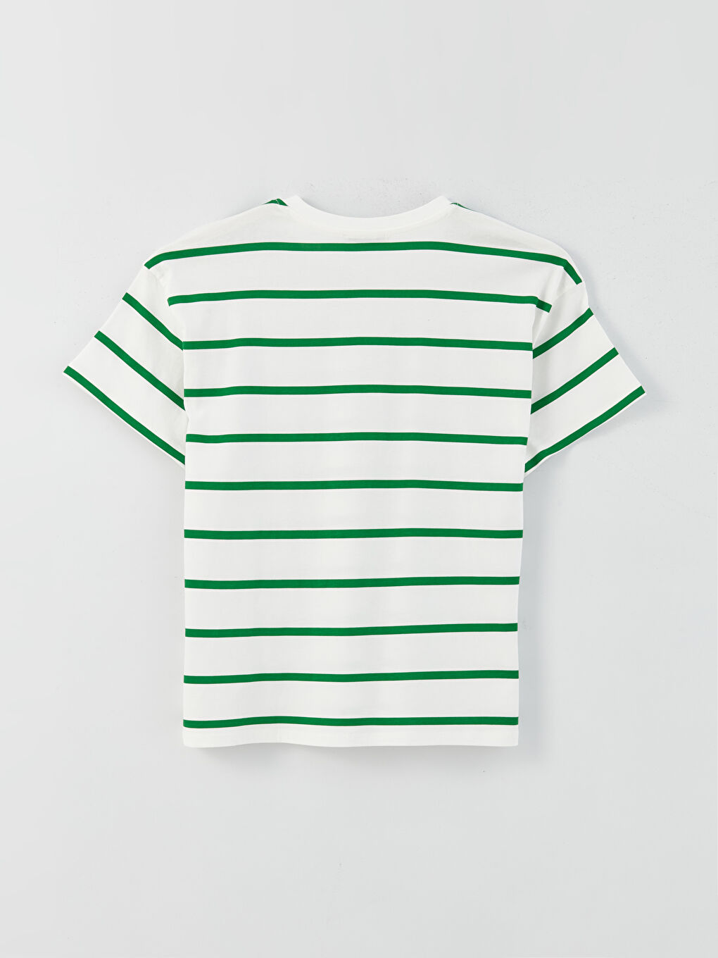 تيشيرت نسائي بياقة دائرية مخطط كم قصير-6