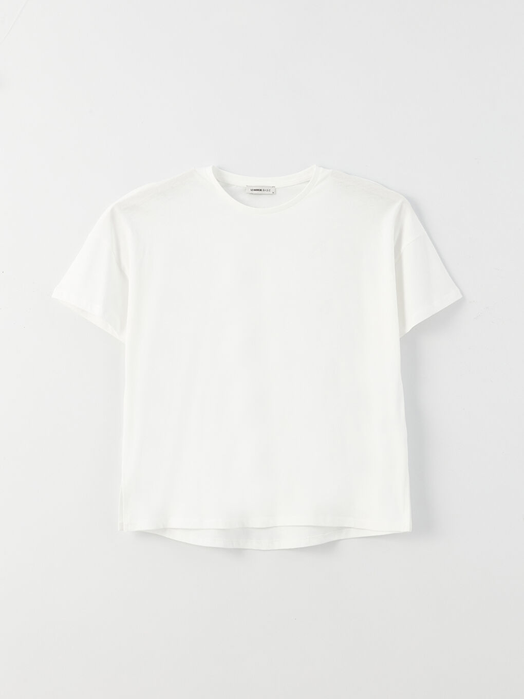 Crew Neck Plain Short Sleeve Oversize Women's T-Shirt-5