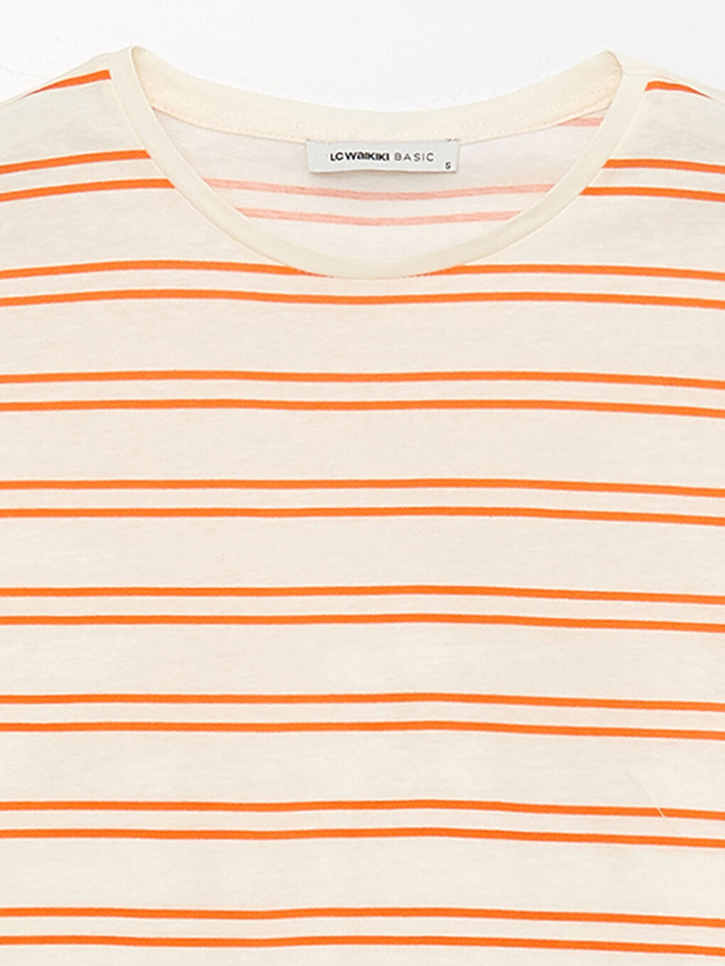 T-shirt à Rayures à Manches Courtes pour Femmes avec Col Rond-7