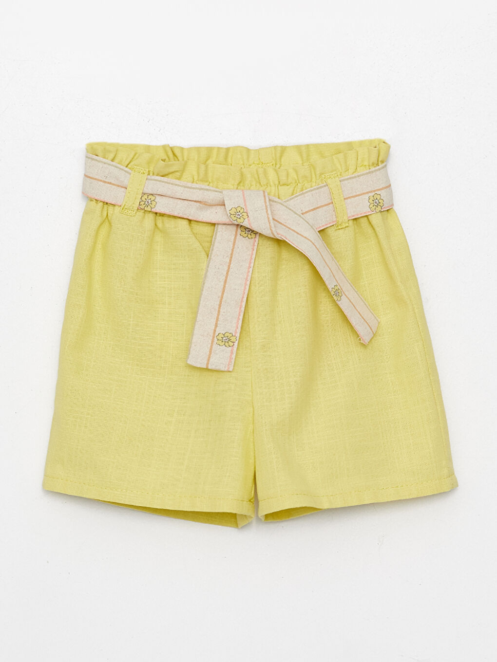 კვადრატული საყელო ნაბეჭდი გოგონას ბლუზისა და შორტის 2-ცალიანი კომპლექტი-2