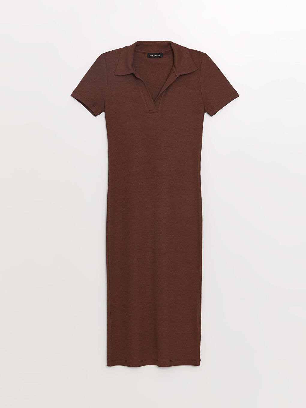 LCW Vision Polo Neck Plain Short Sleeve Women's Bodycon Dress