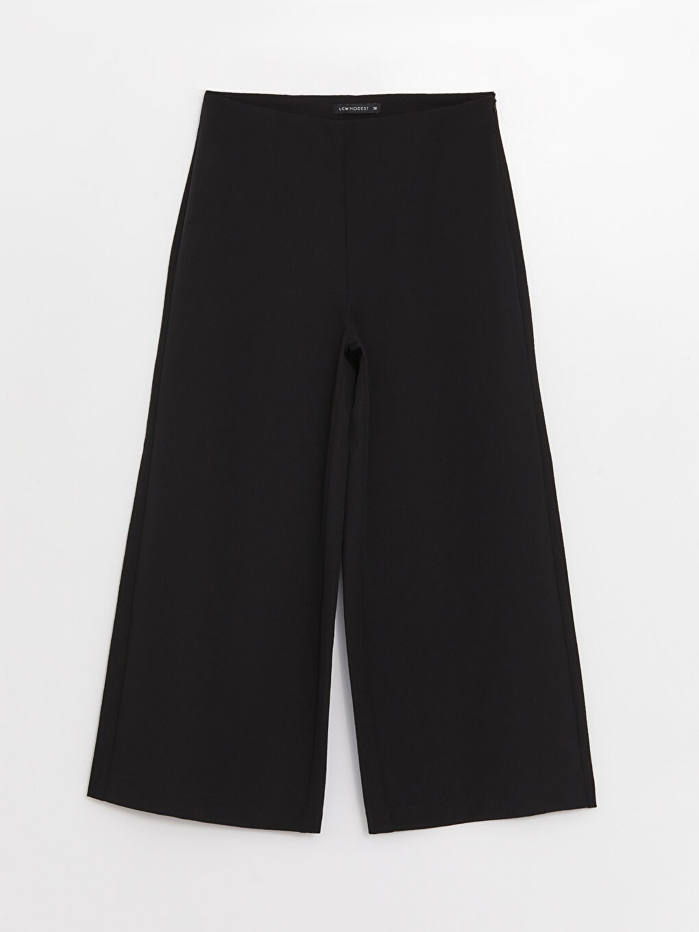 Siyah Rahat Kalıp Kadın Palazzo Pantolon-4