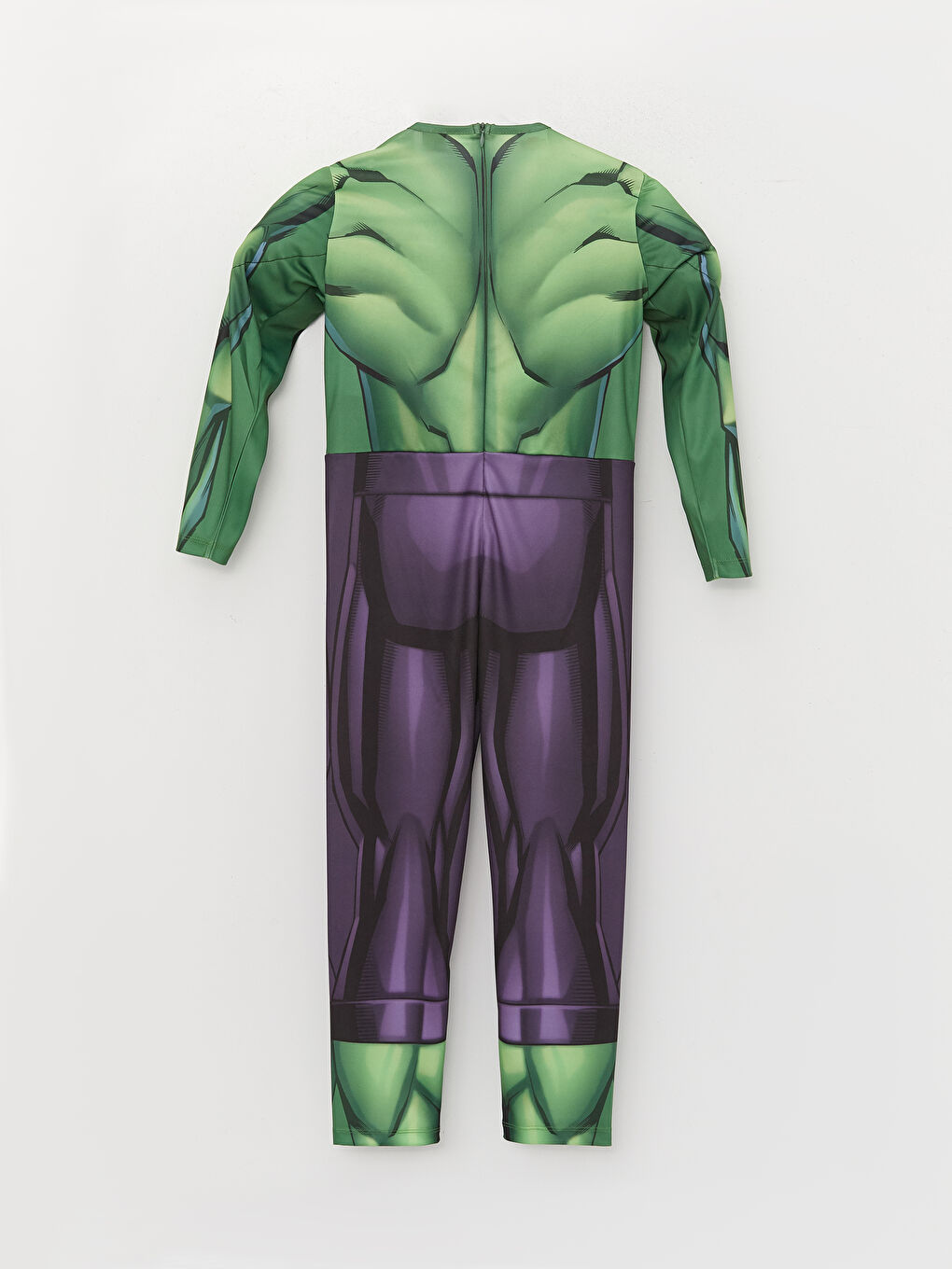 Yeşil Bisiklet Yaka Uzun Kollu Erkek Çocuk Hulk Kostüm ve Maske-1