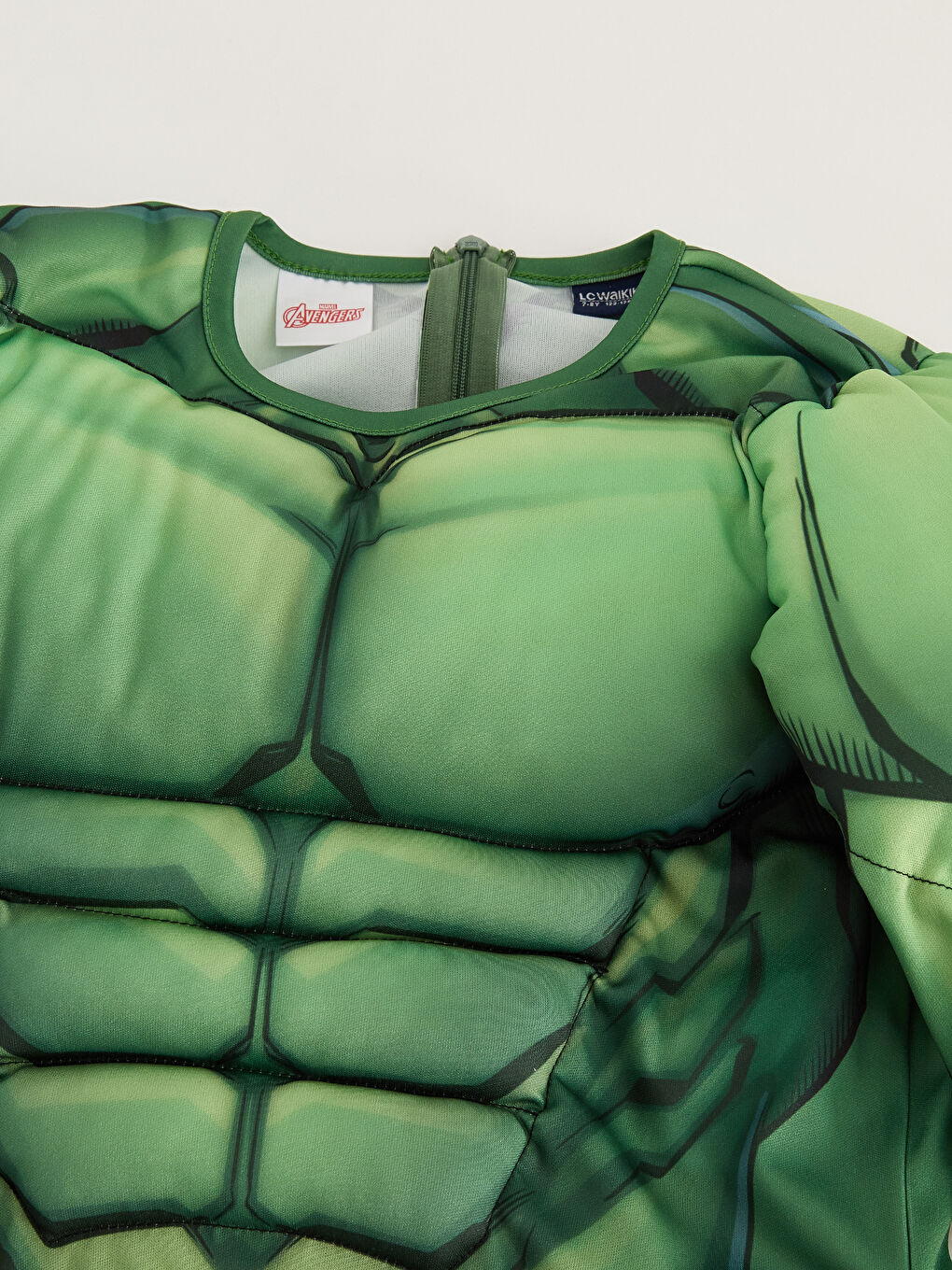 Yeşil Bisiklet Yaka Uzun Kollu Erkek Çocuk Hulk Kostüm ve Maske-2