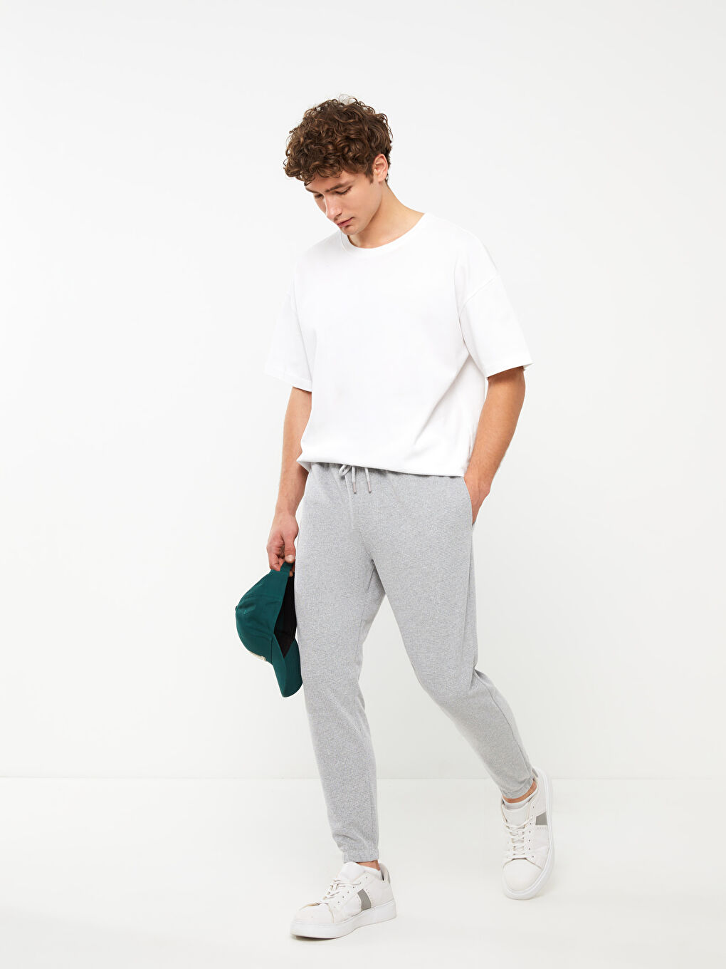 Gri Slim Fit Erkek Jogger Eşofman Altı-1