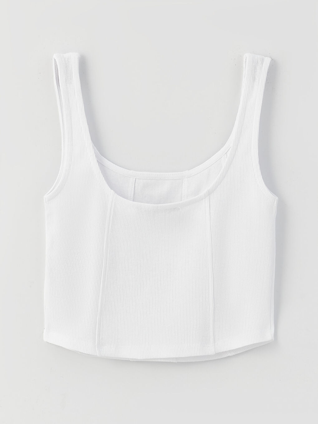 للنساء ياقة على شكل حرف U بحمالات مستقيمة قميص قصير بستيير-6