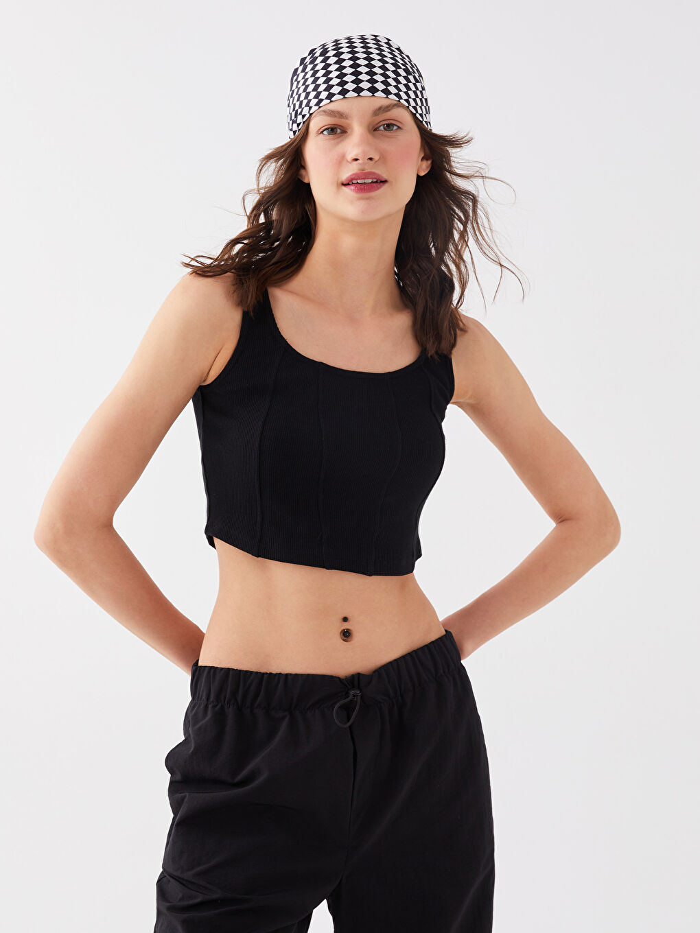 XSIDE Women's U Neck Straight Strap Crop Bustier -S3H953Z8-CVL