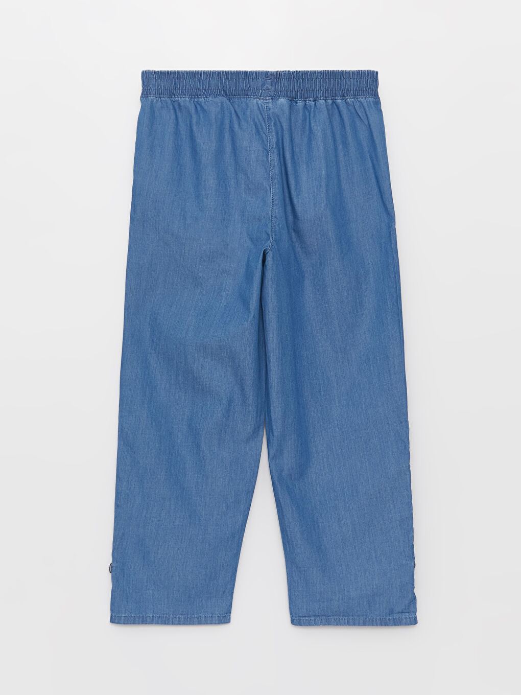 Mavi Beli Lastikli Kadın Jean Kapri-6