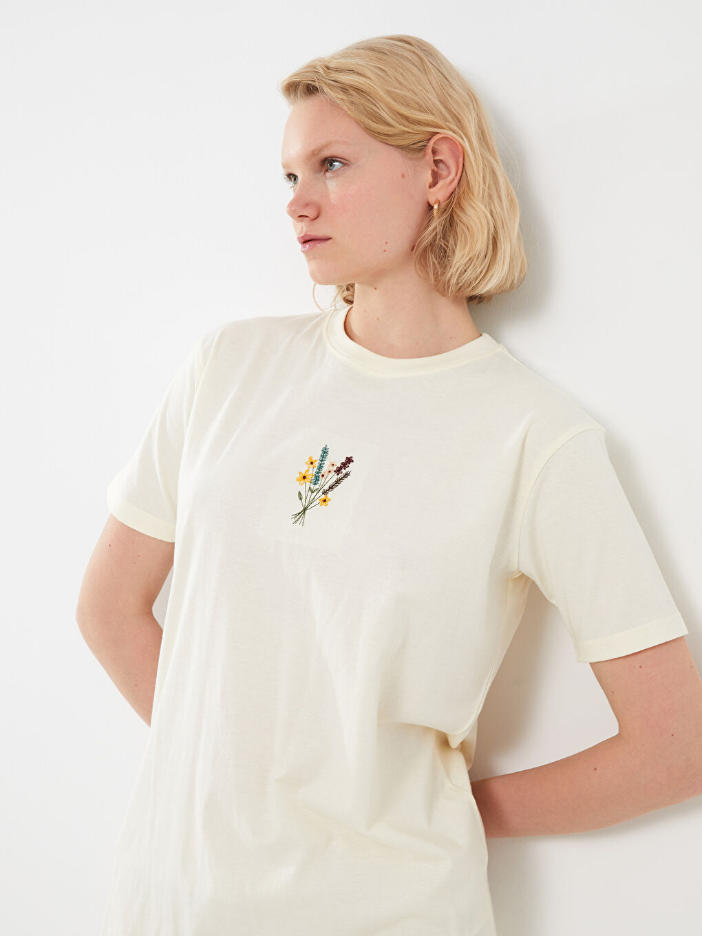 Crew Neck Printed Short Sleeve Women's Tunic