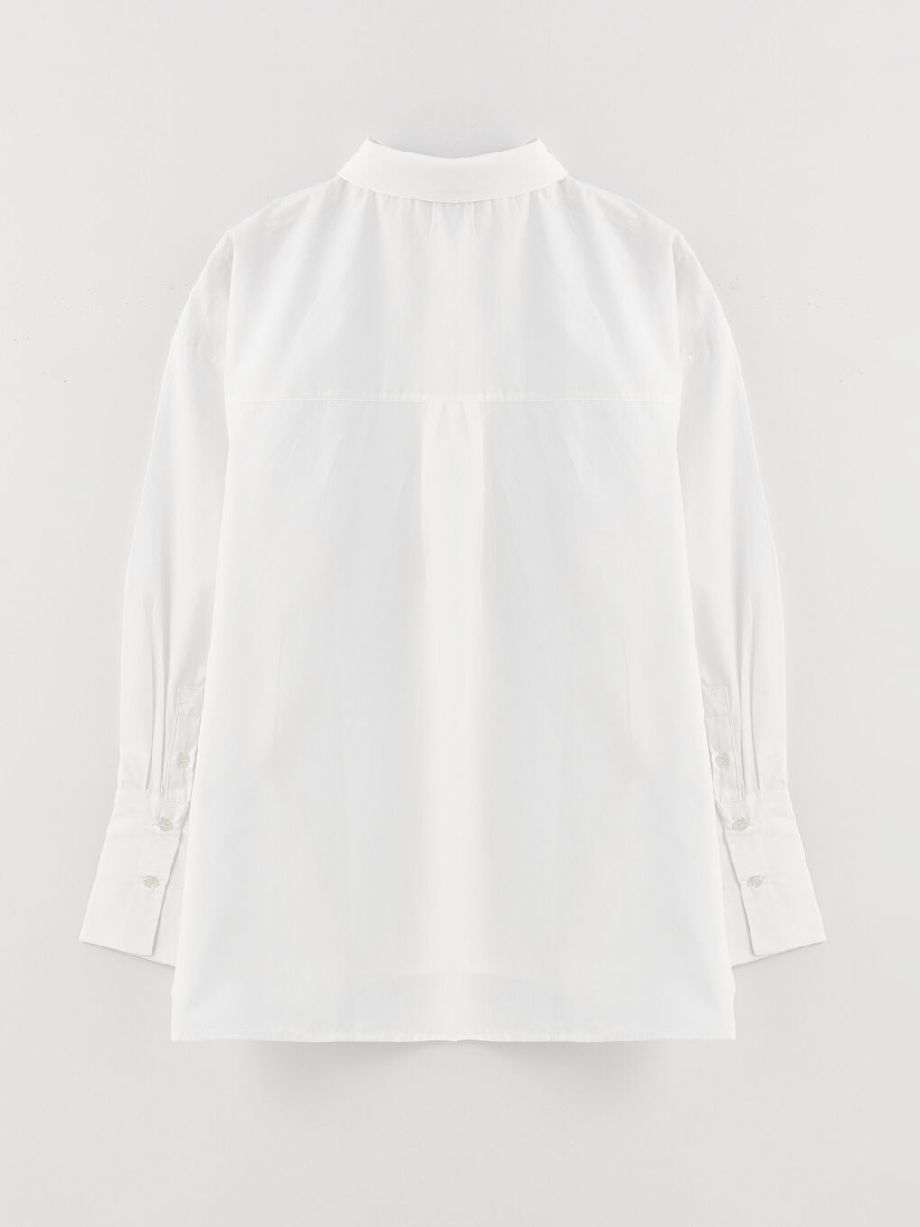 Ekru Poplin Kadın Gömlek-7